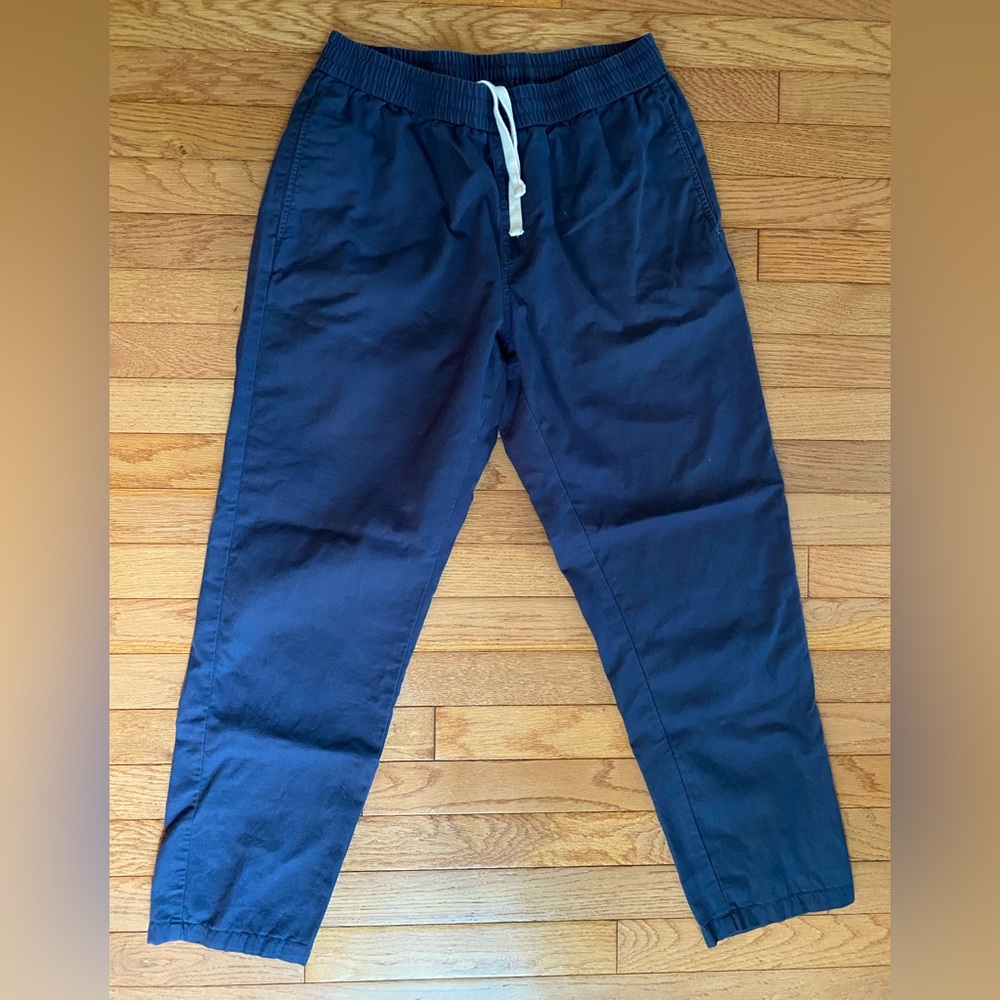 Frank & Oak Navy Blue Cropped Summer Pants